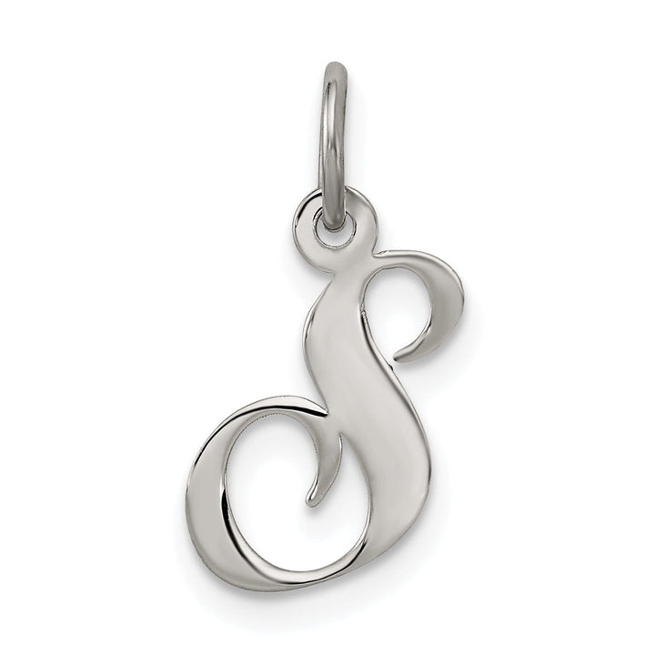 Silver Small Fancy Script Initial S Charm