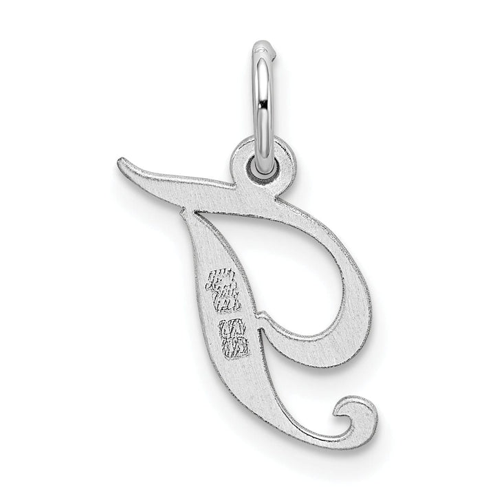 Silver Small Fancy Script Initial T Charm