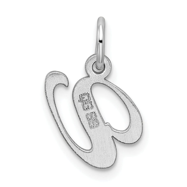 Silver Small Fancy Script Initial V Charm