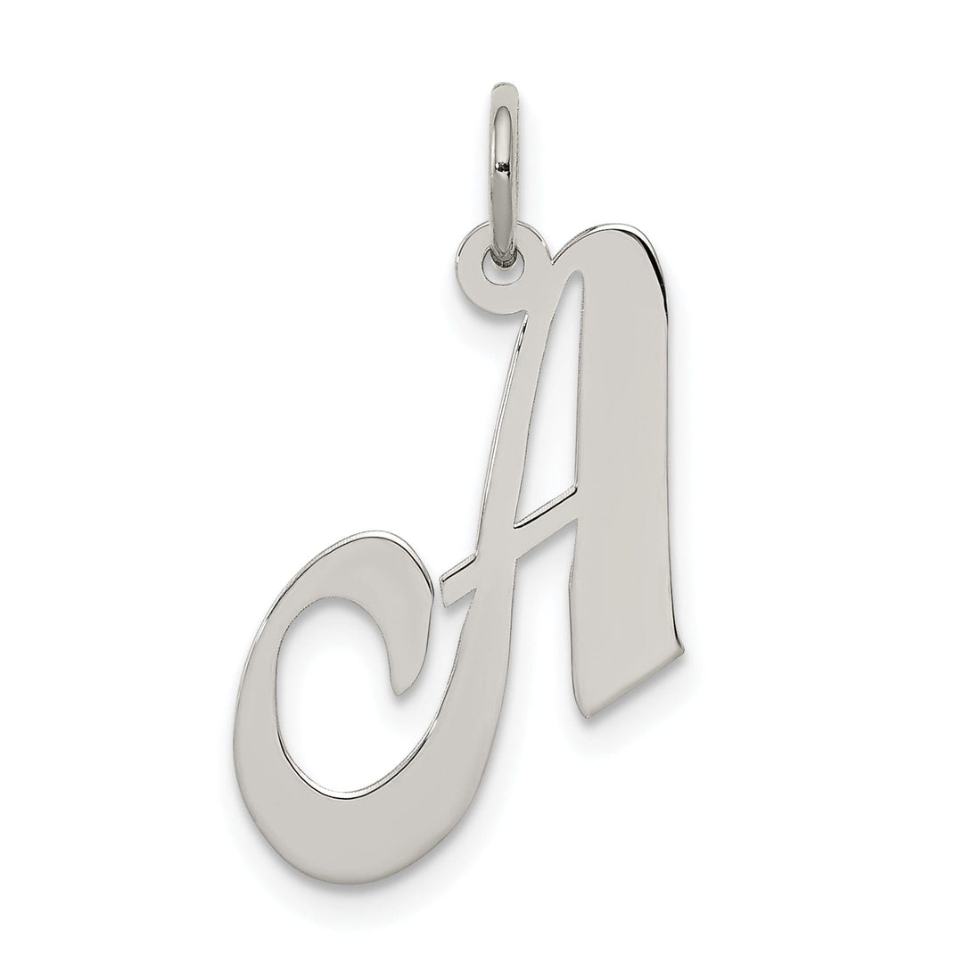 Silver Medium Fancy Script Initial A Charm