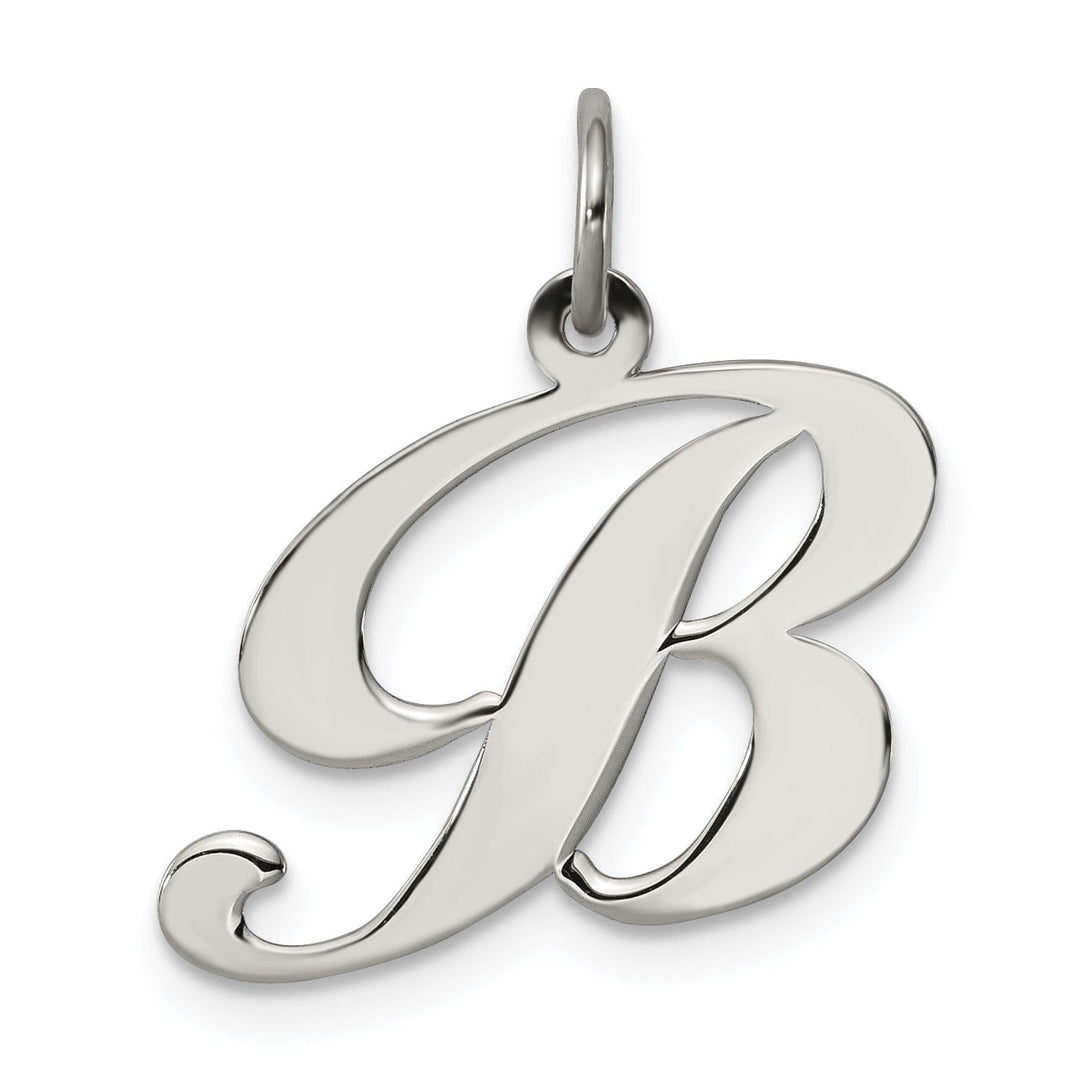 Silver Medium Fancy Script Initial B Charm