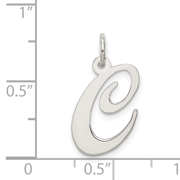 Silver Medium Fancy Script Initial C Charm