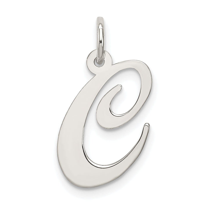 Silver Medium Fancy Script Initial C Charm