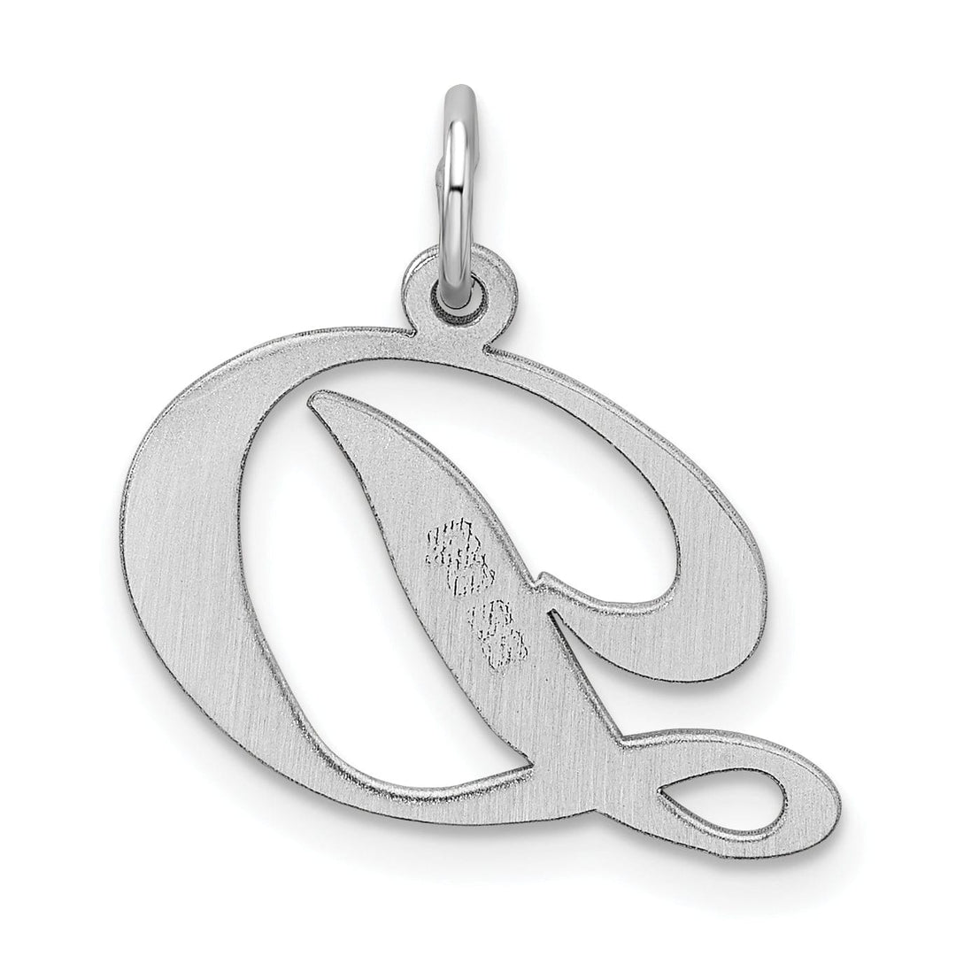 Silver Medium Fancy Script Initial D Charm