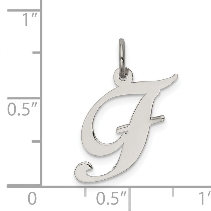 Silver Medium Fancy Script Initial F Charm