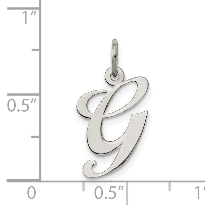 Silver Medium Fancy Script Initial G Charm