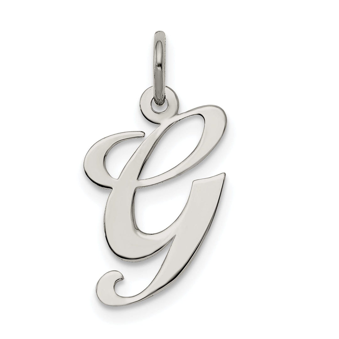 Silver Medium Fancy Script Initial G Charm