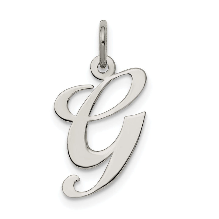 Silver Medium Fancy Script Initial G Charm