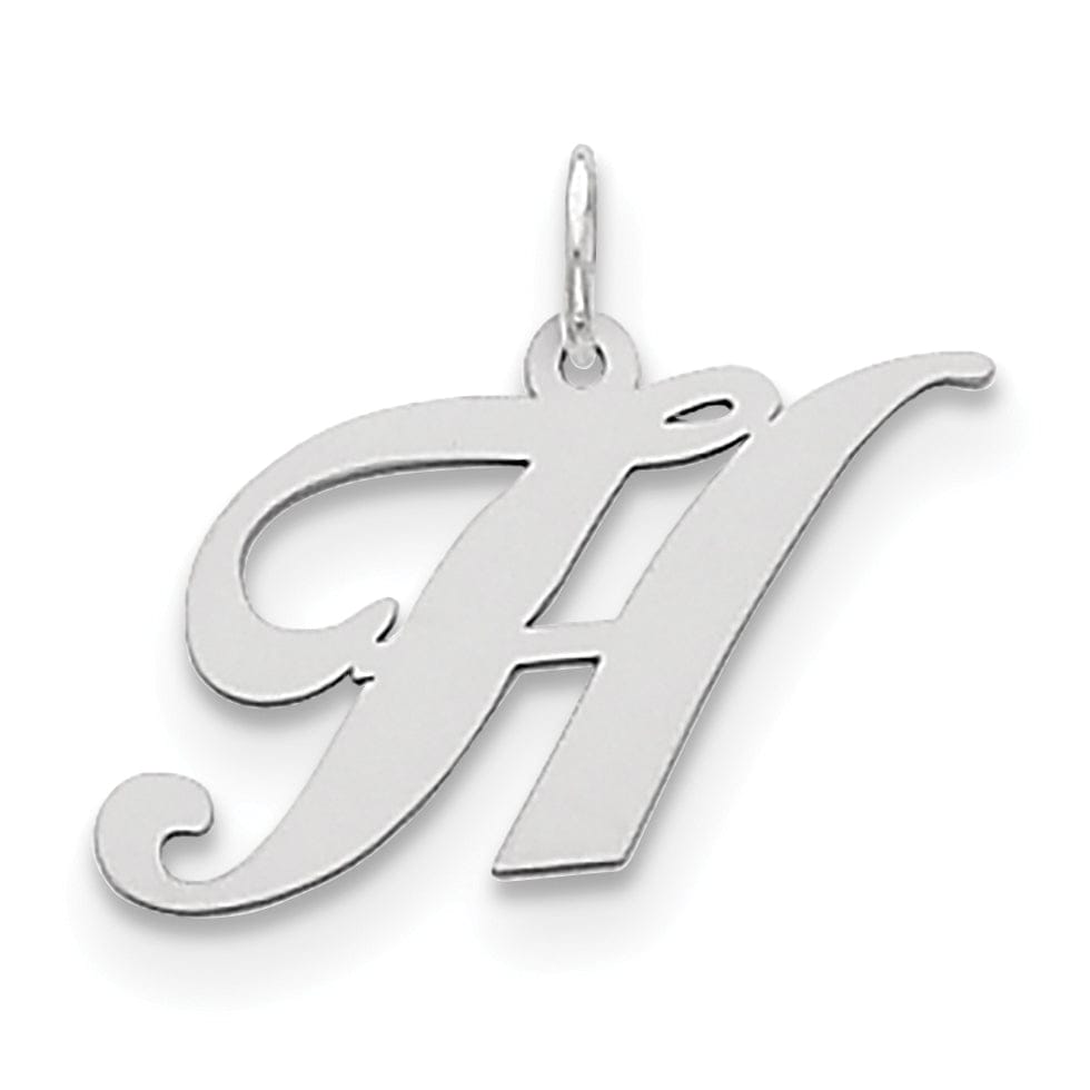 Silver Medium Fancy Script Initial H Charm