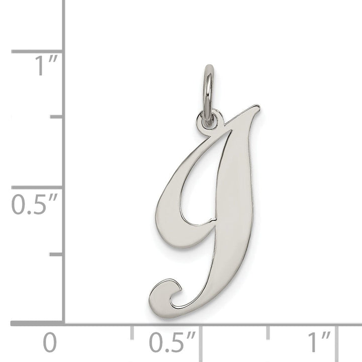 Silver Medium Fancy Script Initial I Charm