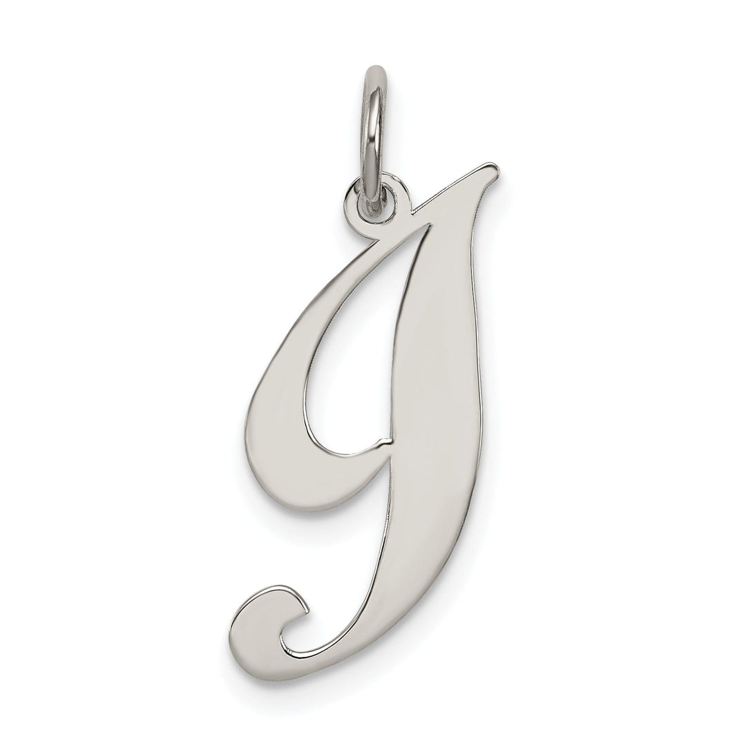 Silver Medium Fancy Script Initial I Charm