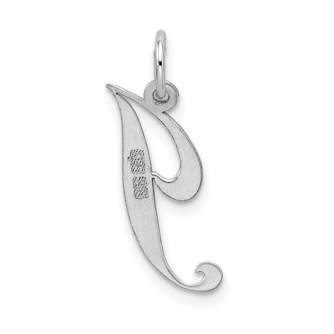 Silver Medium Fancy Script Initial J Charm