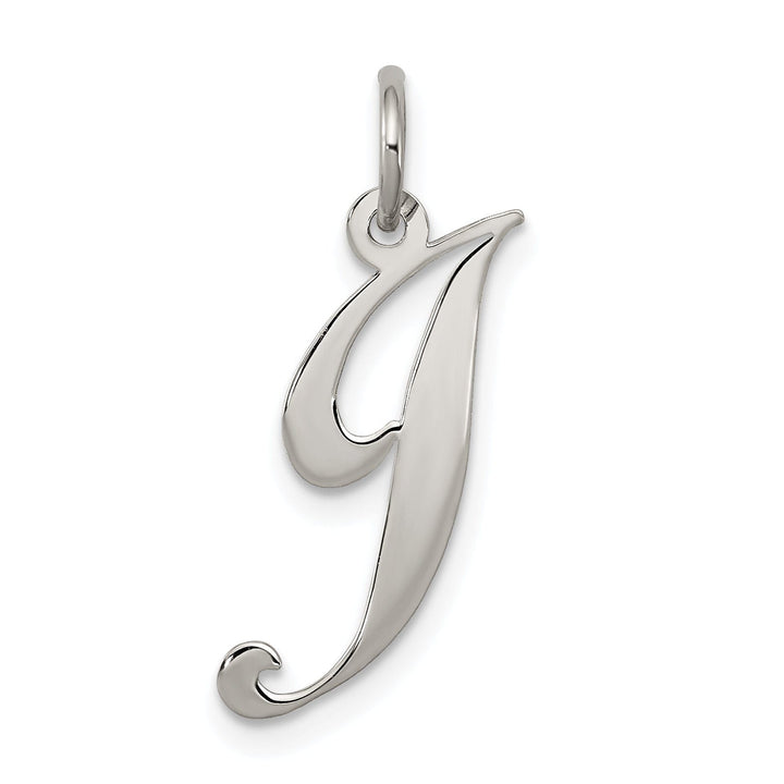 Silver Medium Fancy Script Initial J Charm