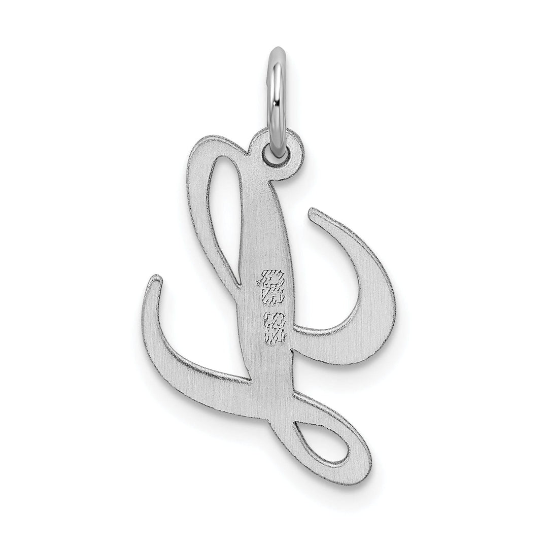 Silver Medium Fancy Script Initial L Charm