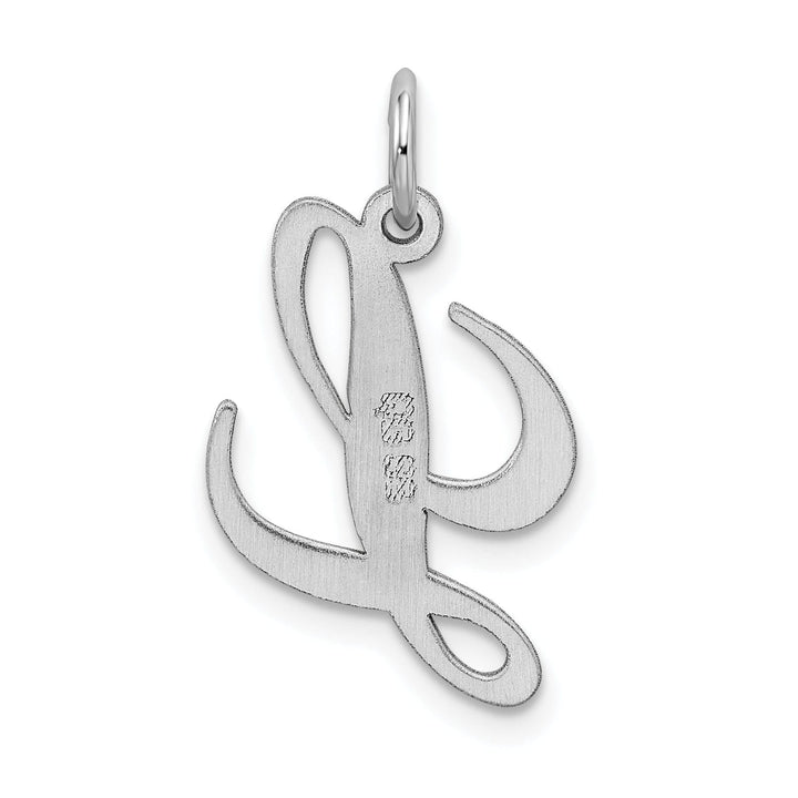 Silver Medium Fancy Script Initial L Charm