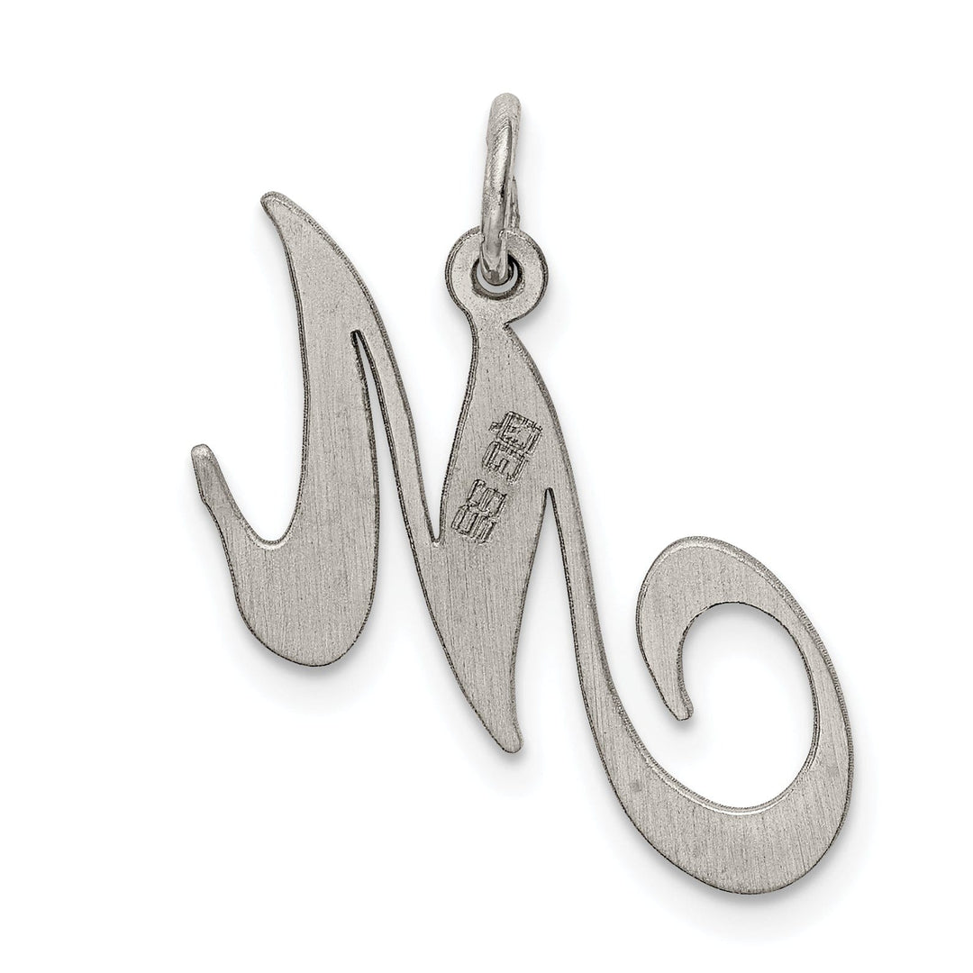 Silver Medium Fancy Script Initial M Charm