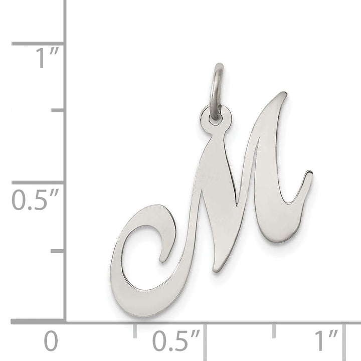 Silver Medium Fancy Script Initial M Charm