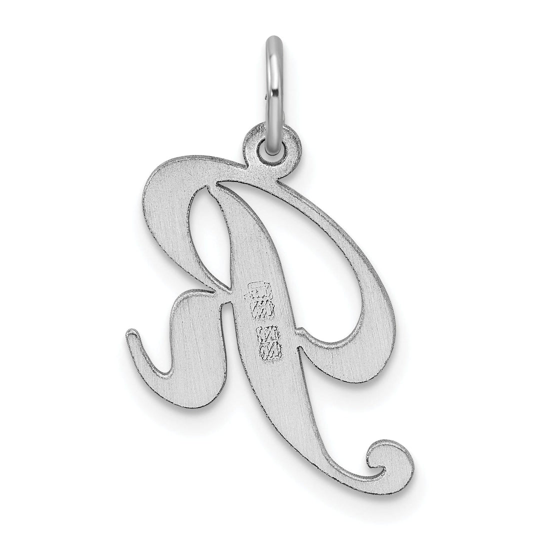 Silver Medium Fancy Script Initial R Charm