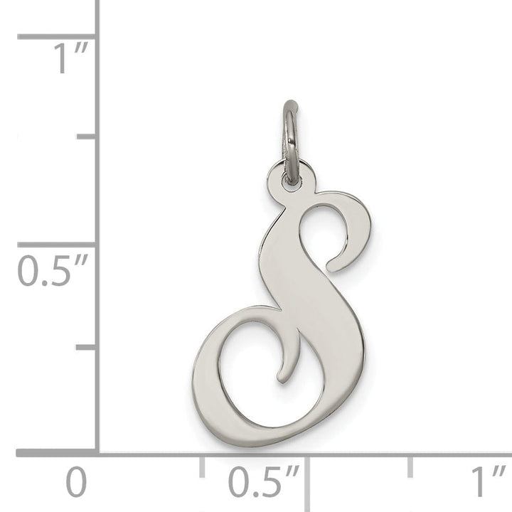 Silver Medium Fancy Script Initial S Charm