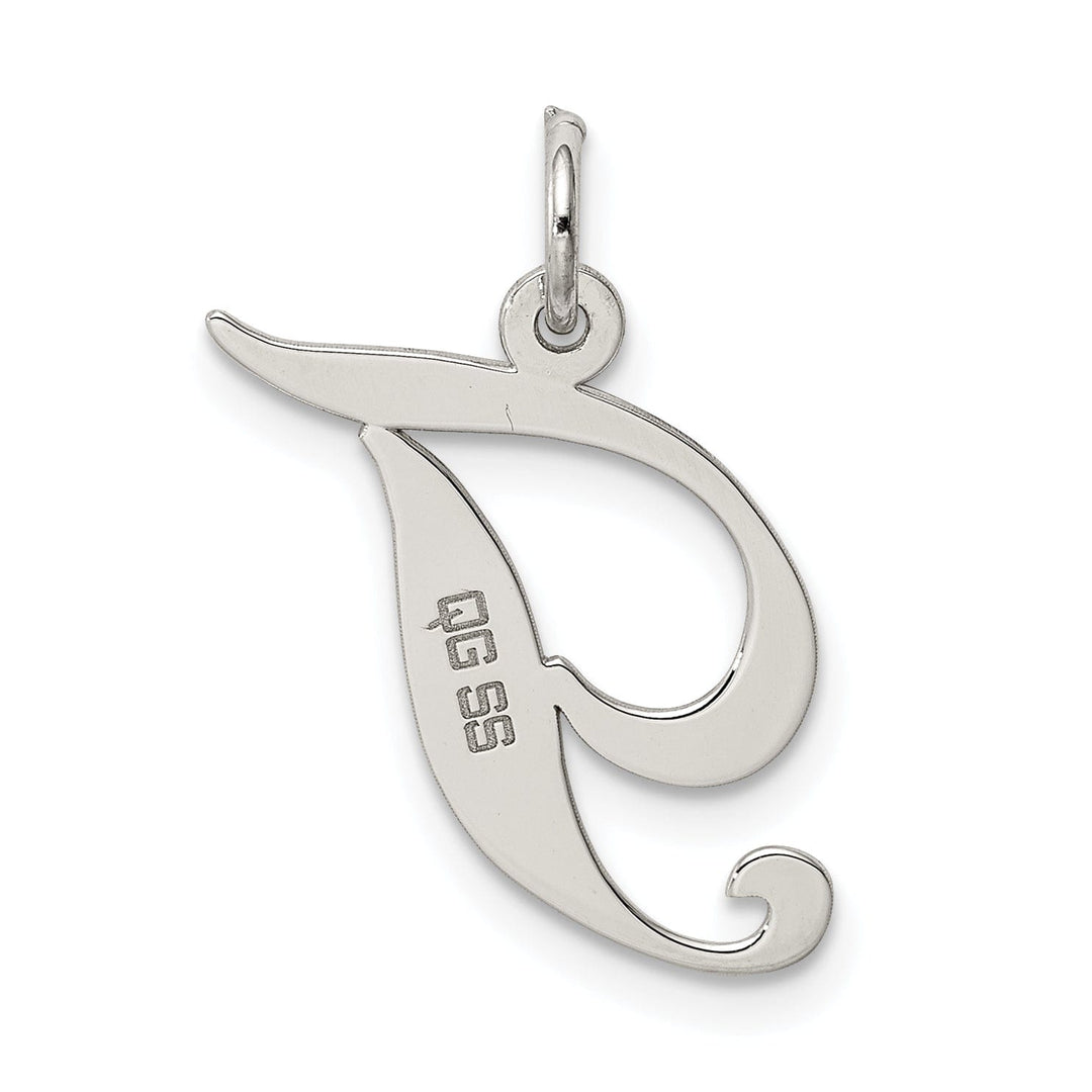 Silver Medium Fancy Script Initial T Charm