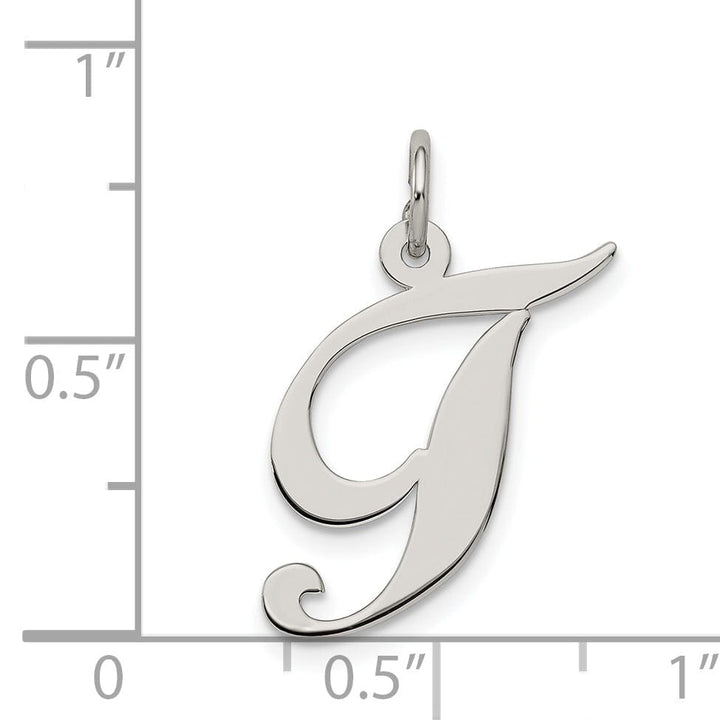 Silver Medium Fancy Script Initial T Charm