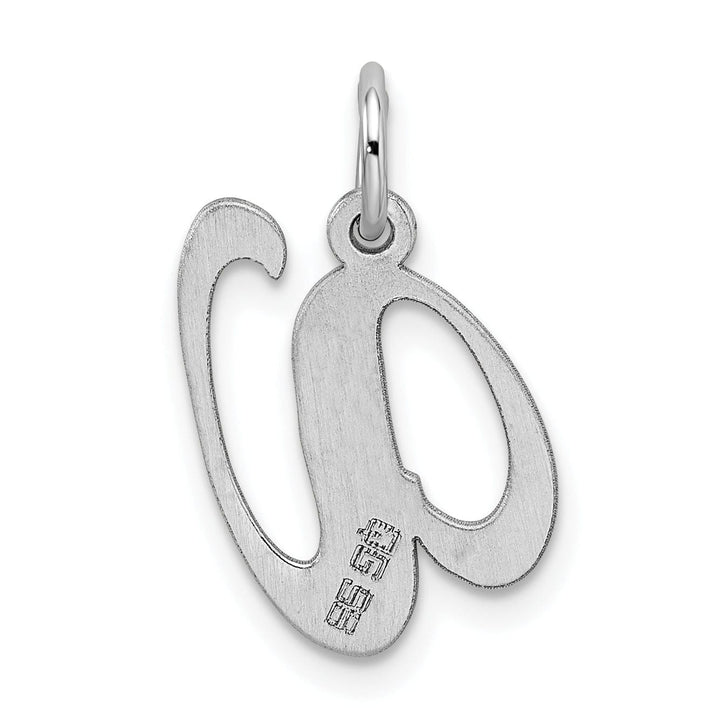 Silver Medium Fancy Script Initial V Charm
