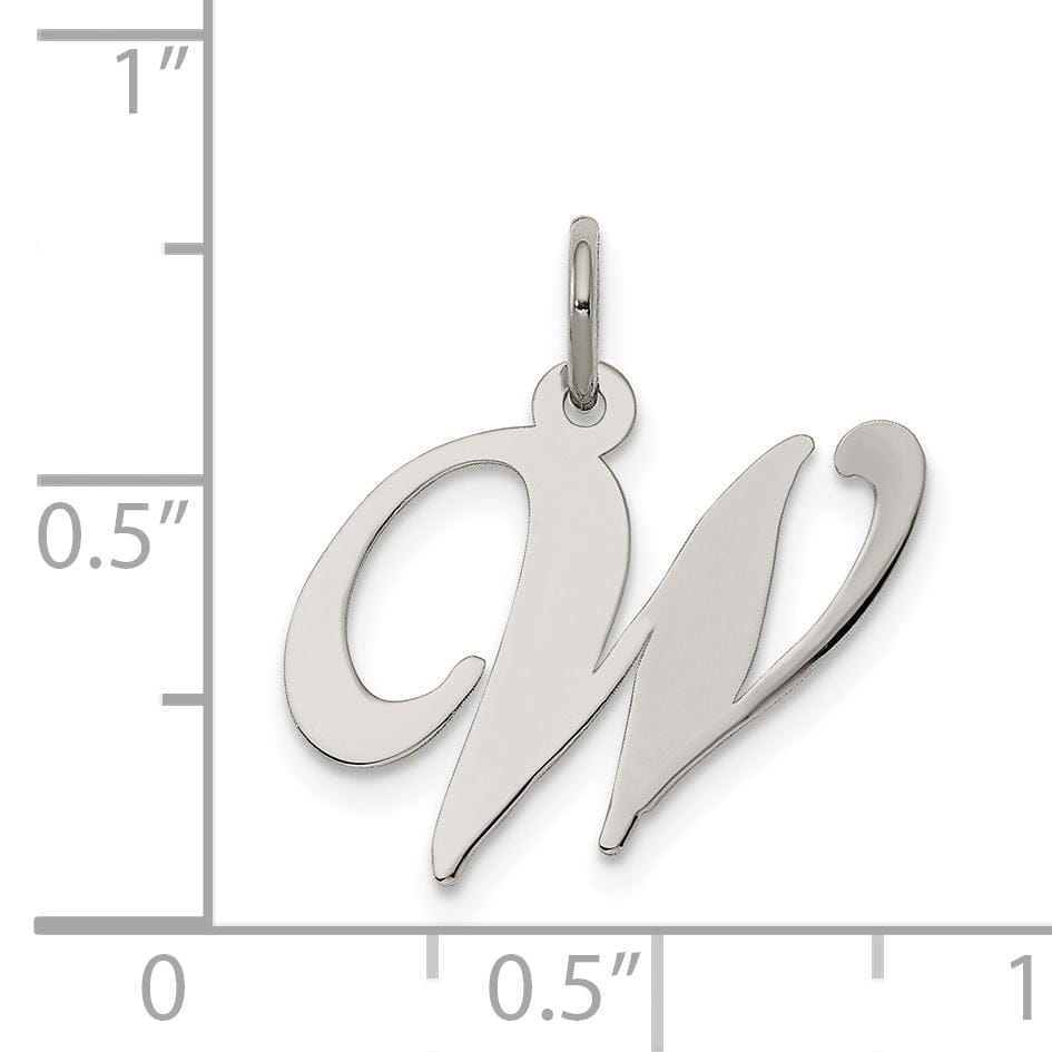 Silver Medium Fancy Script Initial W Charm