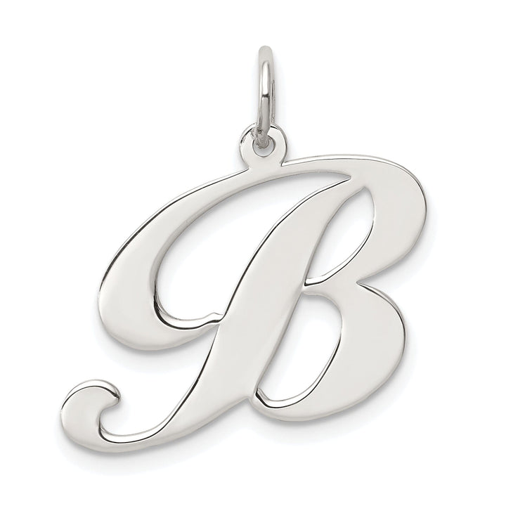 Silver Large Fancy Script Initial B Charm