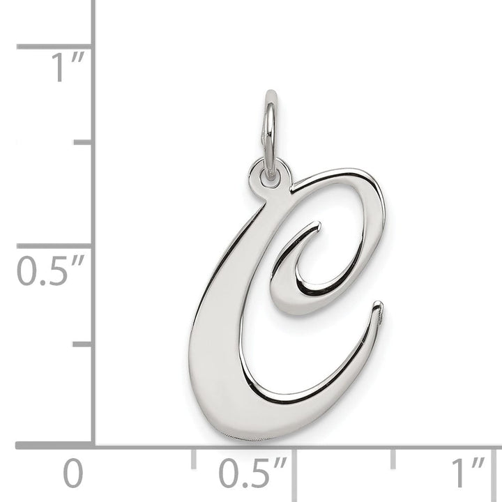 Silver Large Fancy Script Initial C Charm