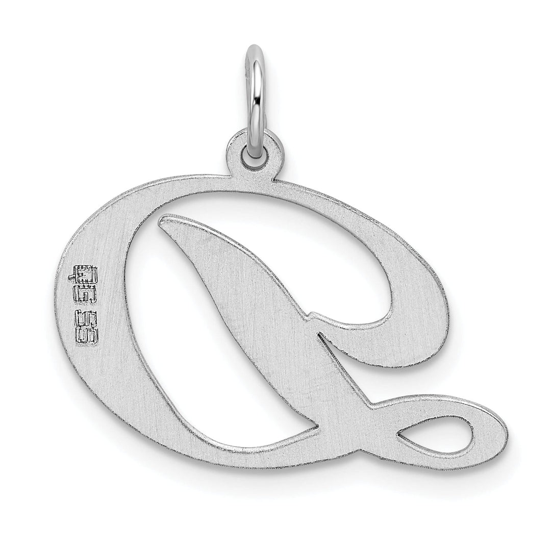 Silver Large Fancy Script Initial D Charm