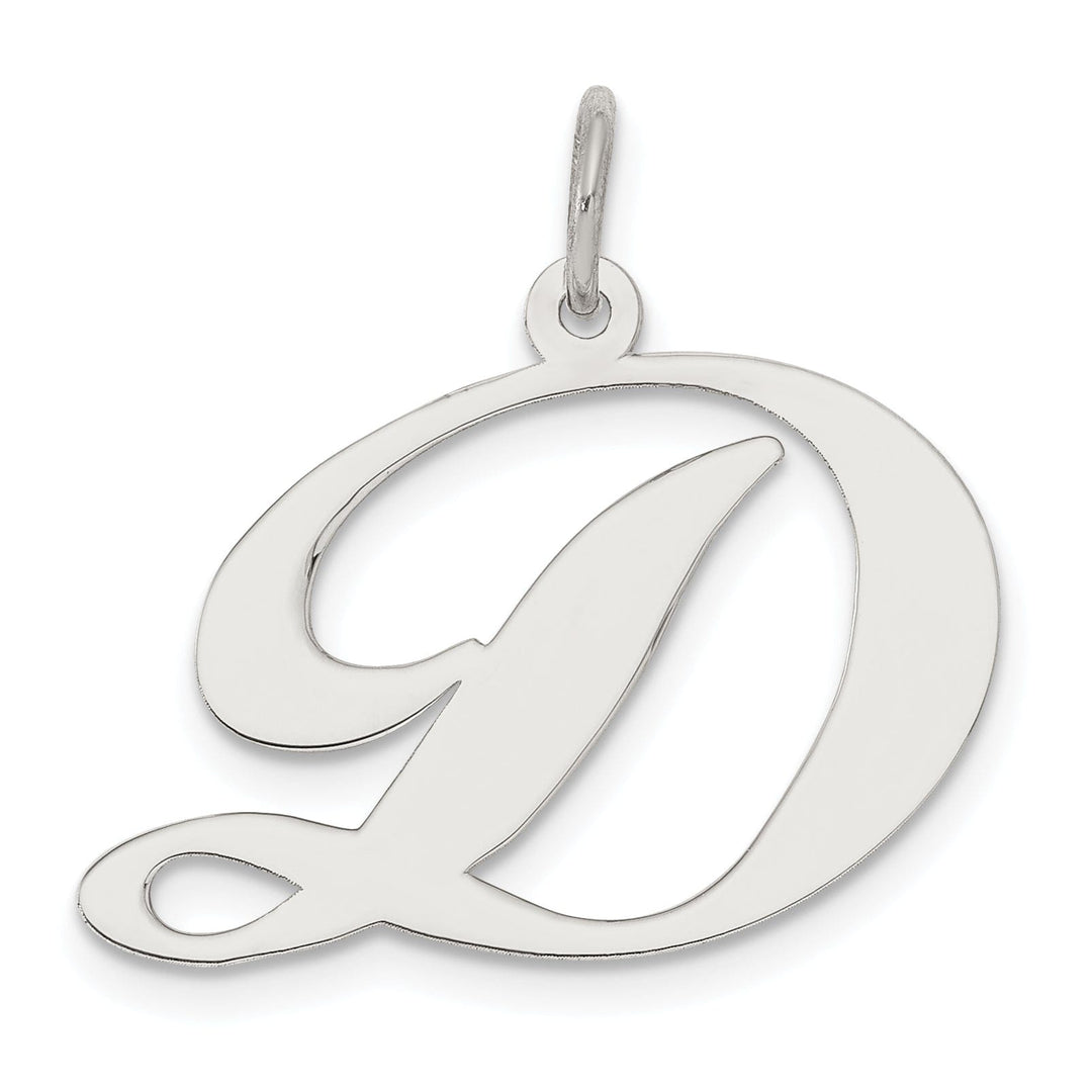 Silver Large Fancy Script Initial D Charm