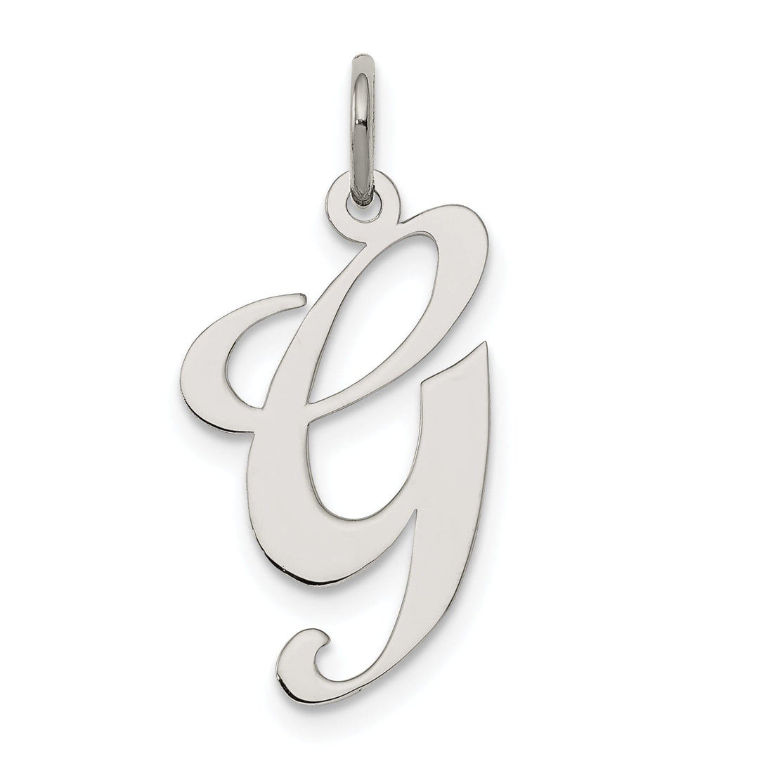 Silver Large Fancy Script Initial G Charm