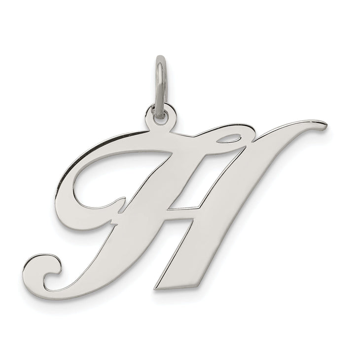 Silver Large Fancy Script Initial H Charm