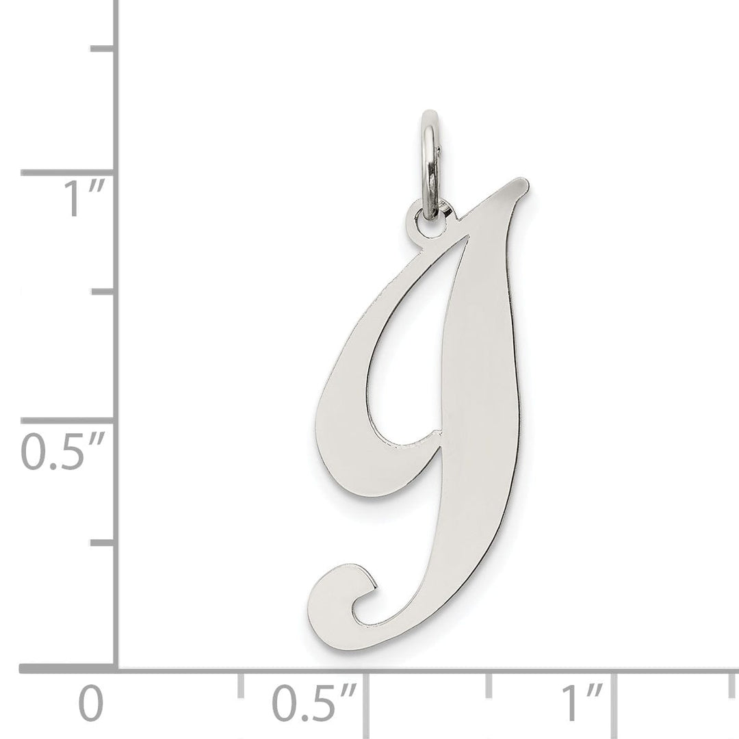 Silver Large Fancy Script Initial I Charm