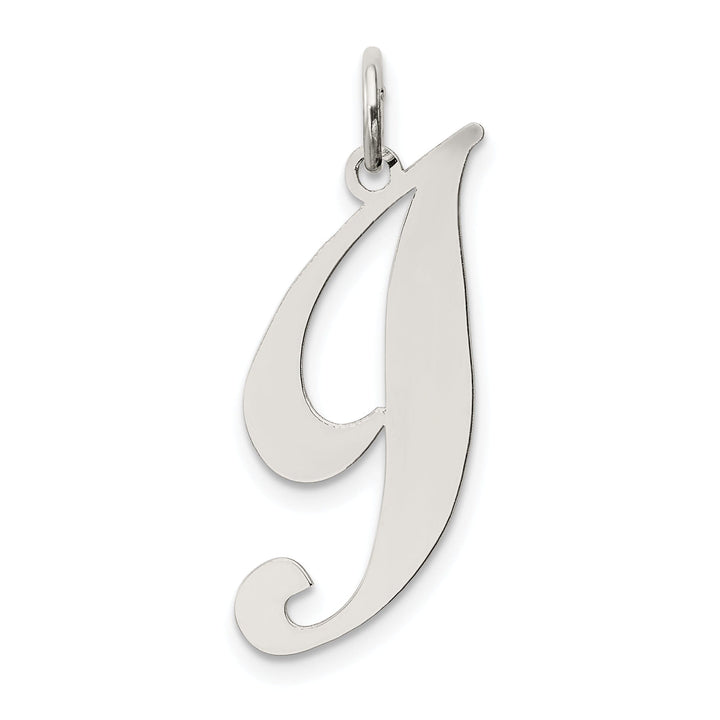 Silver Large Fancy Script Initial I Charm