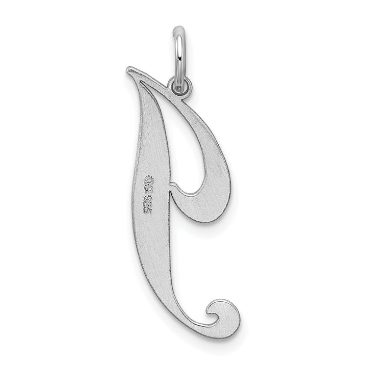 Silver Large Fancy Script Initial J Charm