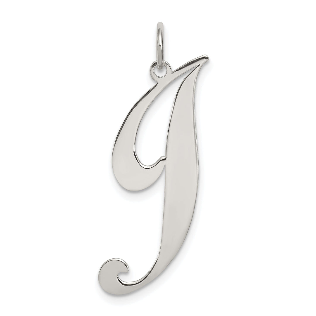 Silver Large Fancy Script Initial J Charm