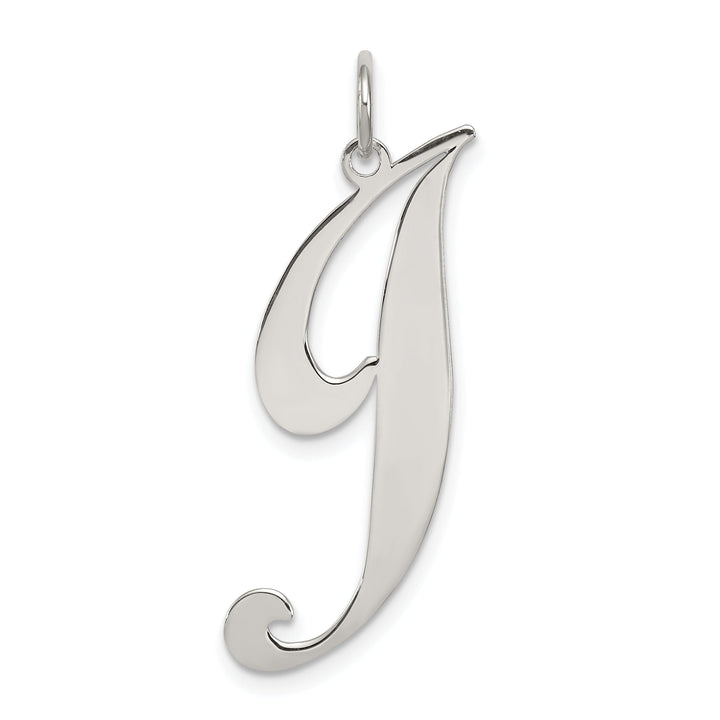 Silver Large Fancy Script Initial J Charm