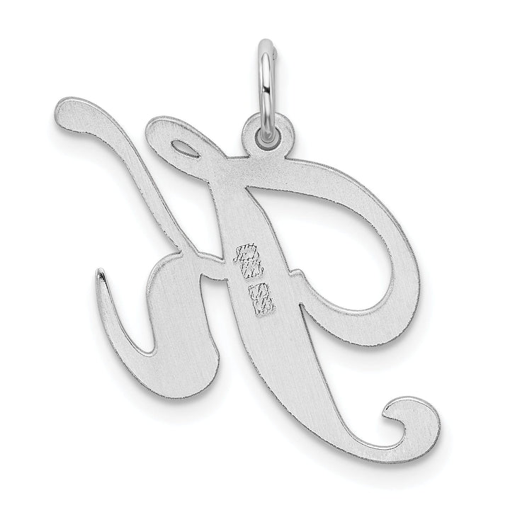 Silver Large Fancy Script Initial K Charm