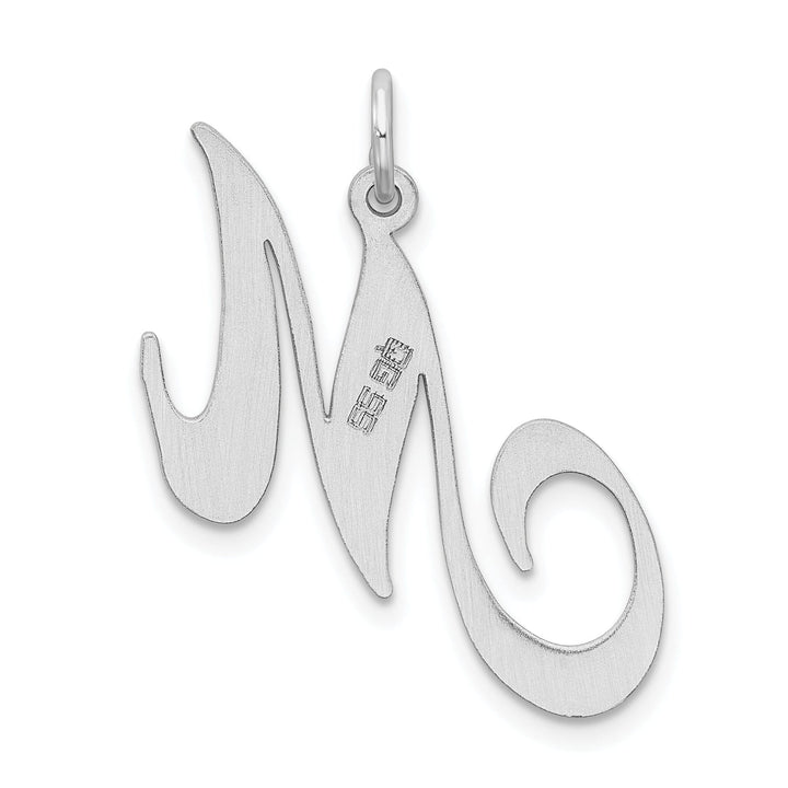 Silver Large Fancy Script Initial M Charm