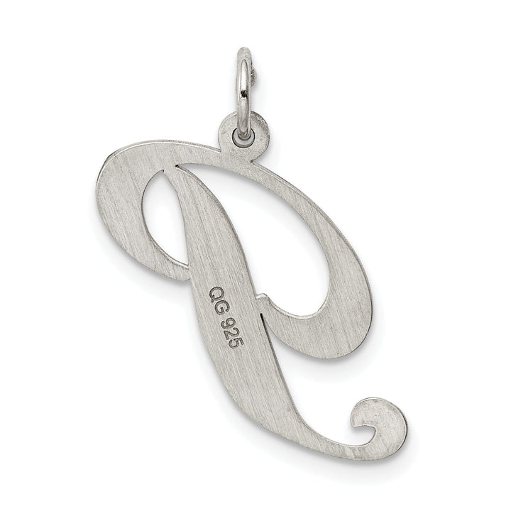 Silver Large Fancy Script Initial P Charm