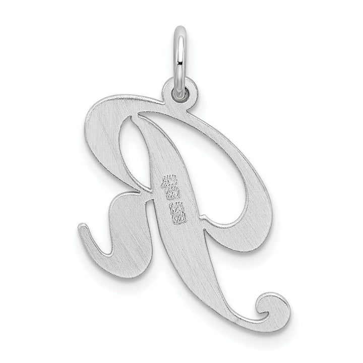 Silver Large Fancy Script Initial R Charm