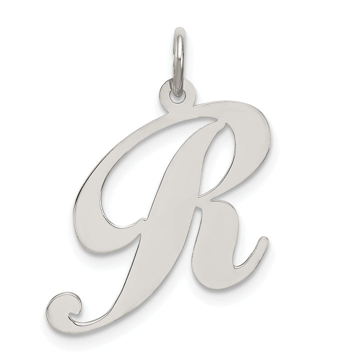 Silver Large Fancy Script Initial R Charm