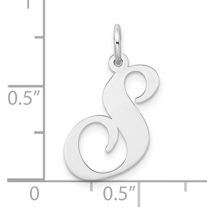 Silver Large Fancy Script Initial S Charm