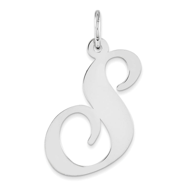 Silver Large Fancy Script Initial S Charm