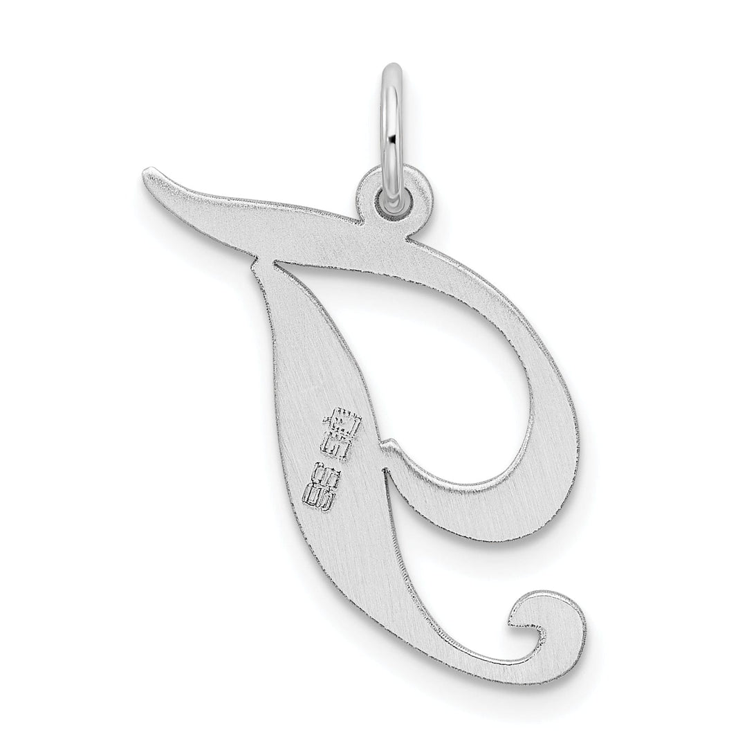 Silver Large Fancy Script Initial T Charm