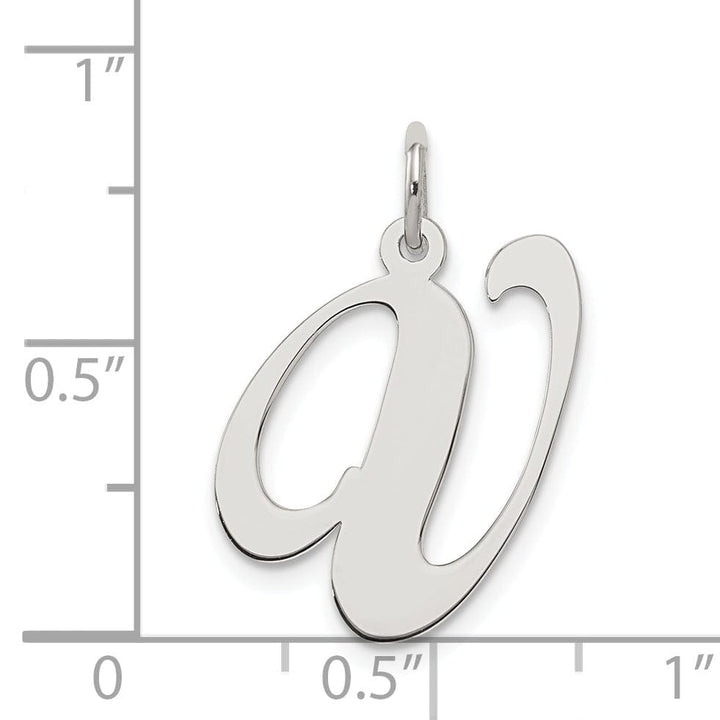 Silver Large Fancy Script Initial V Charm