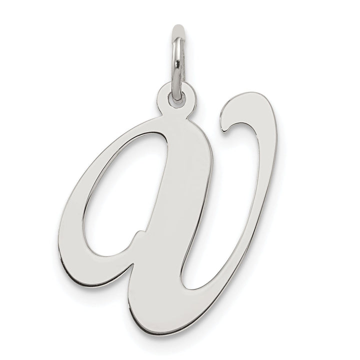 Silver Large Fancy Script Initial V Charm