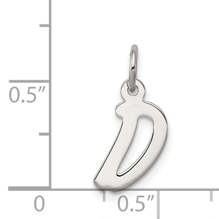 Sterling Silver Small Initial D Charm