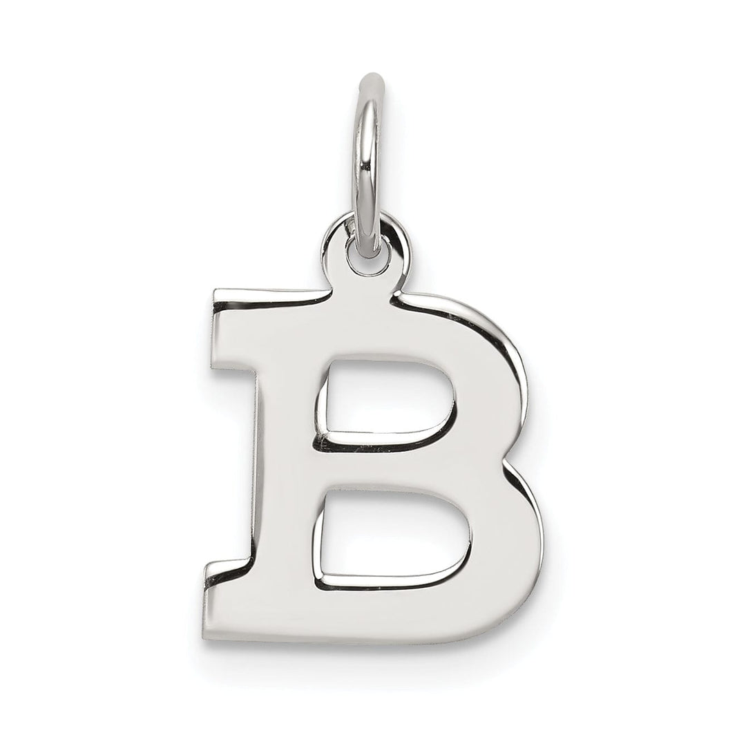Sterling Silver Small Block Initial B Charm